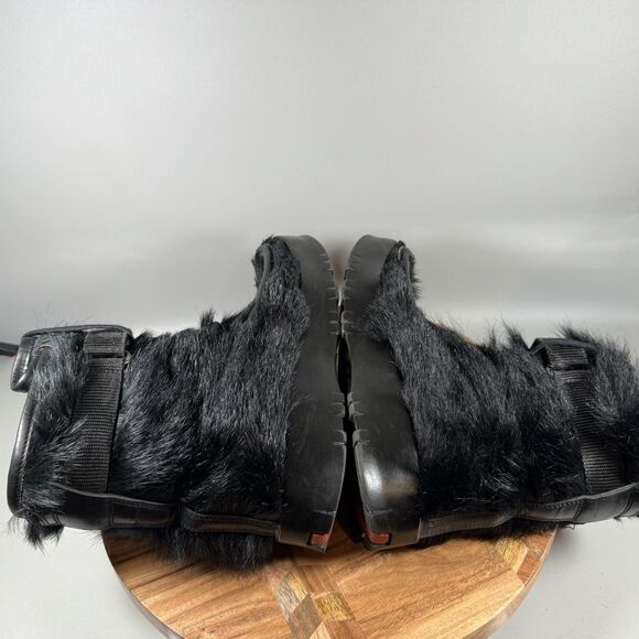 Vintage Prada Sport Black Ponyhair Boots Chunky Platform 90s Y2K Women 38.5 8.5 - Picture 7 of 10